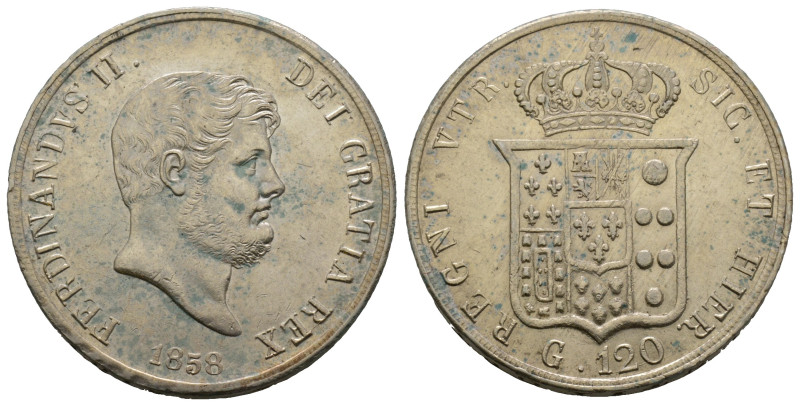 Napoli, Ferdinando II di Borbone 1830-1859
120 Grana, 1858, AG 27.5 g.
Ref : MIR...