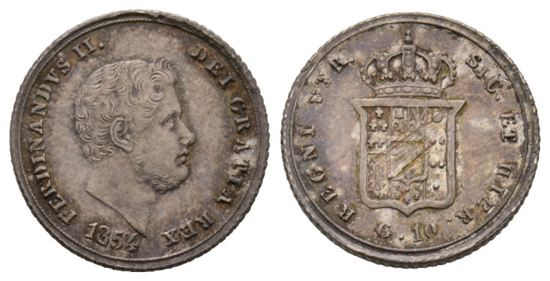 Napoli, Ferdinando II di Borbone 1830-1859
10 Grana, 1854, AG 2.29 g.
Ref : MIR ...