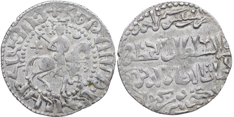 Armenia. Hetoum I, 1226-1271. AR Tram (23mm, 2.97g). King on horse right / Arabi...