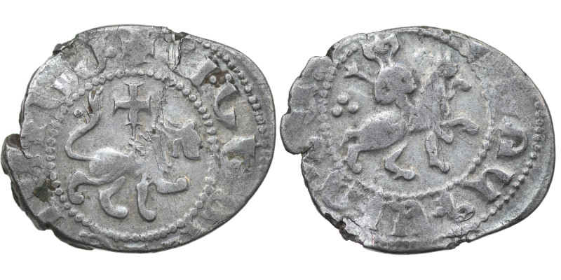 Armenia. Levon III, 1301-1307. AR Takvorin (23mm, 2,53g). Hetoum on horse right ...