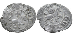 Armenia. Levon III, 1301-1307. AR Takvorin (23mm, 2,53g). Hetoum on horse right / Lion tight. Bedoukian 90 (Paris, 1971) / 1769-1803 (ANSNNM 147, 1962...