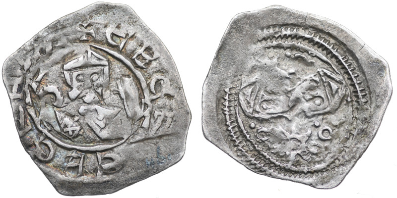 Austria. Salzburg. Eberhard II, 1200-1246. AR Pfennig (18mm, 0,92g). Standing ar...