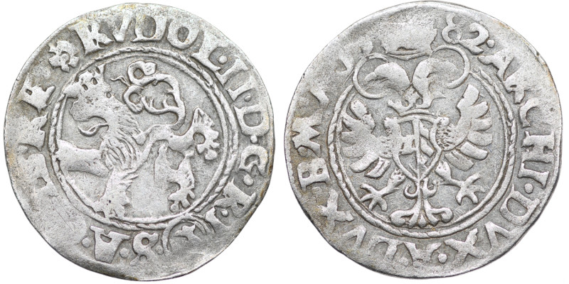 Austria. Rudolph II, 1576-1612. Weissgroschen, no date (20mm, 1.91g). Lion stand...
