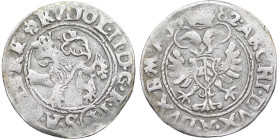 Austria. Rudolph II, 1576-1612. Weissgroschen, no date (20mm, 1.91g). Lion standing left / Doubled headed eagle.