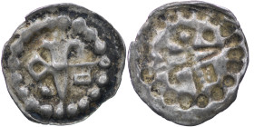 The Bishopric of Dorpat. Anonymous, 13th-14th century. AR Brakteat (13mm, 0.14g). Sword and key crossed. Haljak 256,2. Near Very Fine