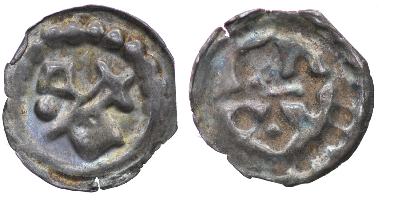 The Bishopric of Dorpat. Anonymous, 13th-14th century. AR Brakteat (11mm 0.11g)....