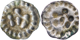 Estland Reval (Tallinn) under Danish rule, 1219-1346. AR Brakteat (11mm, 0.14g). Crown. Haljak 4; Neumann 196. Near Very Fine