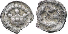 Estland Reval (Tallinn) under Danish rule, 1219-1346. AR Brakteat (11mm, 0.14g). Crown. Haljak 4; Neumann 196. Very Fine