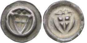 German Order. Anonymous 14th century. AR Brakteat (Schildpfennig) (13mm, 0.18g). Shield. Eggert 12a. Good-Very Fine.