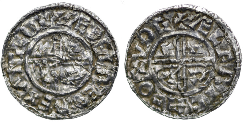 England. Aethelred II. 978-1016. AR Penny (20mm, 1.27g, 9h). Crux type (BMC iiia...