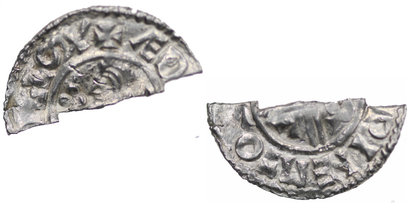 England. Aethelred II 978-1016. AR Half Penny (10mm, 0.75g). Crux type (BMC iiia...