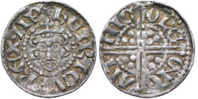 England. Henry III. 1216-1272. AR penny (18mm, 1.50g). Canterbury mint, moneyer Nicole. HENRICVS REX, crowned bust facing, holding scepter / NIC OLE O...