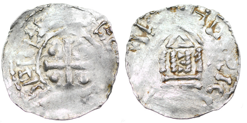 France. Diocese of Metz. Theodoric II. 1004-1046. AR Denar (20mm, 1.28g). Cross ...