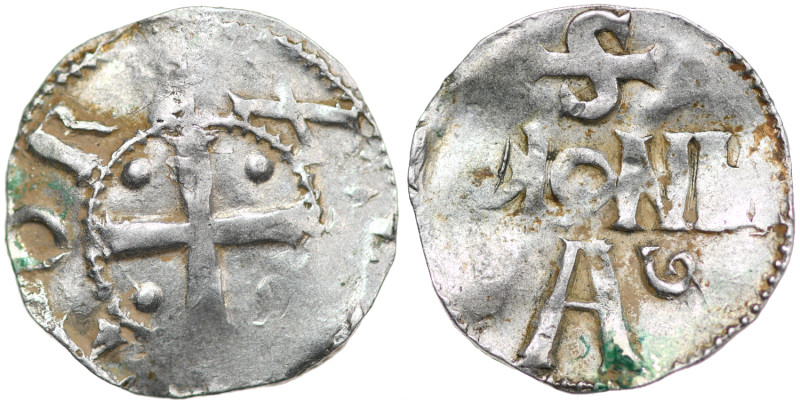 Germany. Cologne. Otto III 983-1002. AR Denar (18mm, 1.70g). Cologne mint. [+OT]...