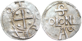 Germany. Cologne. Otto III 983-1002. AR Denar (18mm, 1.61g). Cologne mint. +OT[T]O REX, cross with pellets in each angle / S / COLONIA / A G, Cologne ...