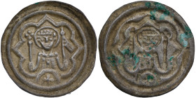 Germany. Magdeburg. Wilbrand von Käfernburg, 1235-1254. AR Brakteat (21mm, 0.70g). Bust holding crossier. Collection Bonhoff 768. Near Extremely Fine....