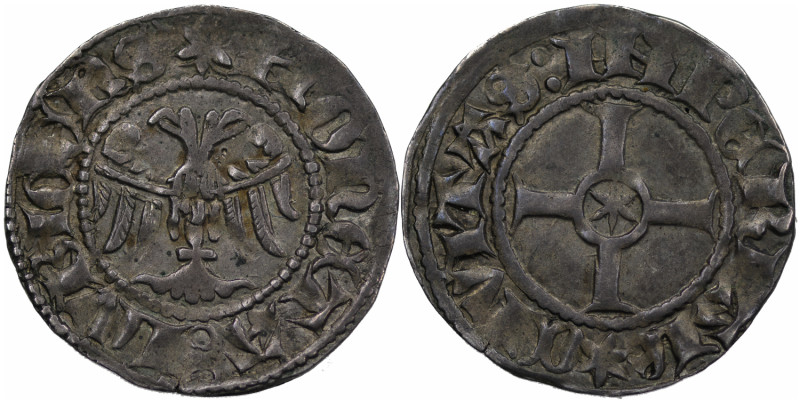 Germany. Lübeck. After 1379. AR Witten (18mm, 1.25g). Double headed eagle with w...