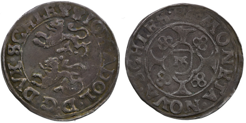 Germany. Schleswig. Johann Adolf, 1587 - 1616. Doppelschilling, 1/16 Taler struc...