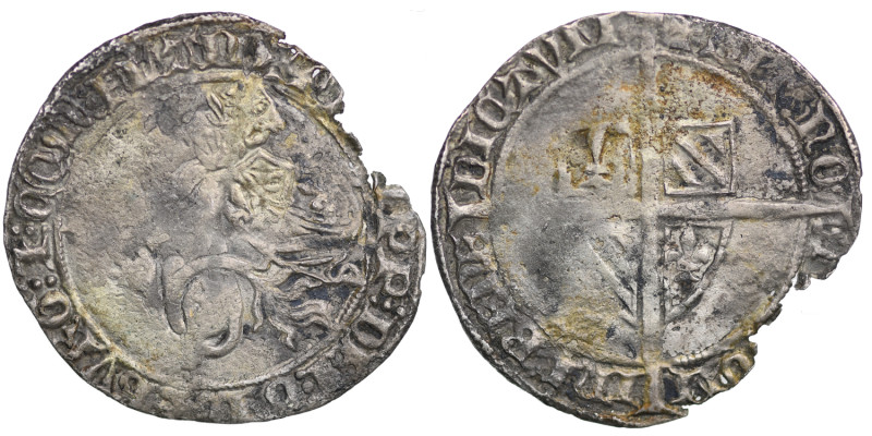 The Netherlands. Vlaanderen. Philip the Bold, 1342-1404. AR Double Groot(30mm, 3...