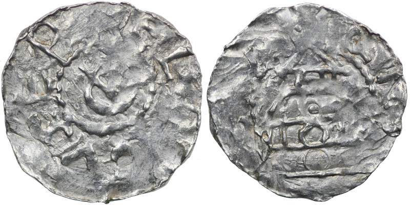 Switzerland. Diocese of Chur. Ulrich I von Lenzburg 1002-1026. AR Denar (20mm, 1...