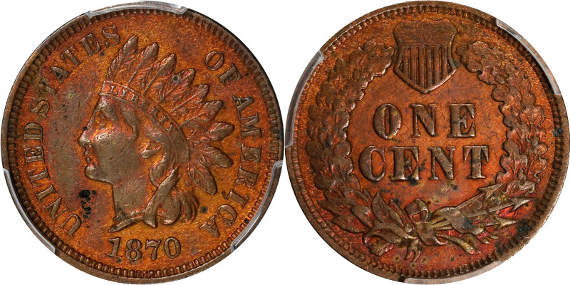 1870 Indian Cent. Bold N. EF Details--Cleaned (PCGS).
PCGS# 2097. NGC ID: 227U....