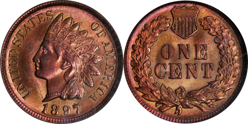 1897 Indian Cent. MS-64 RB (NGC).
PCGS# 2197. NGC ID: 228S.

Estimate: $165