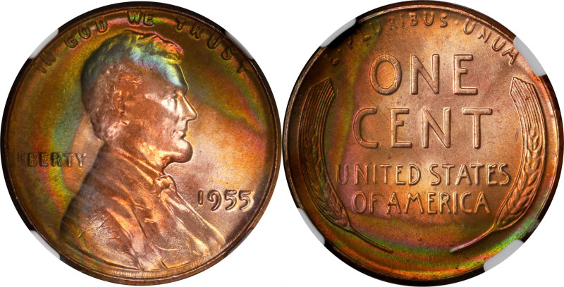 1955 Lincoln Cent. MS-66 RB (NGC).
PCGS# 2823. NGC ID: 22FF.

Estimate: $100