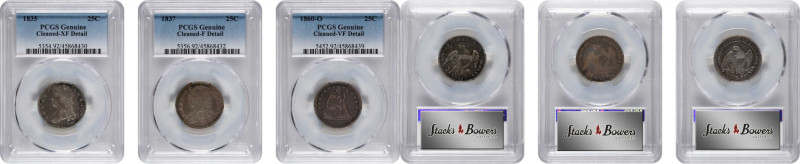 Lot of (3) Capped Bust and Liberty Seated Quarters. Cleaned (PCGS).
Included ar...