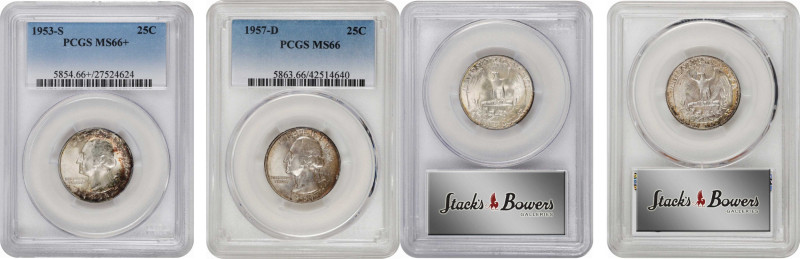 Lot of (2) Premium Gem Mint State 1950s Washington Quarters. (PCGS).
Included a...