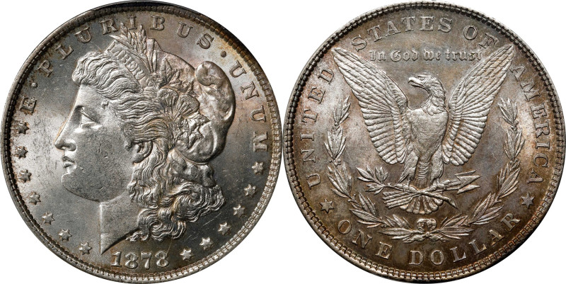 1878 Morgan Silver Dollar. 7 Tailfeathers. Reverse of 1879. MS-61 (PCGS).
PCGS#...