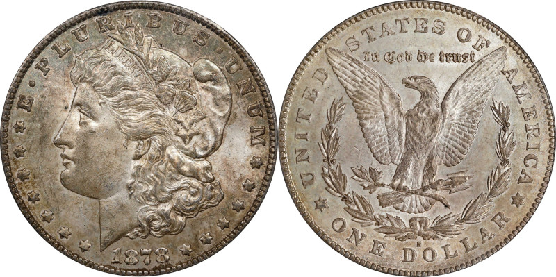 1878-S Morgan Silver Dollar. VAM-6. Hot 50 Variety. Doubled RIB. AU-58 (PCGS).
...