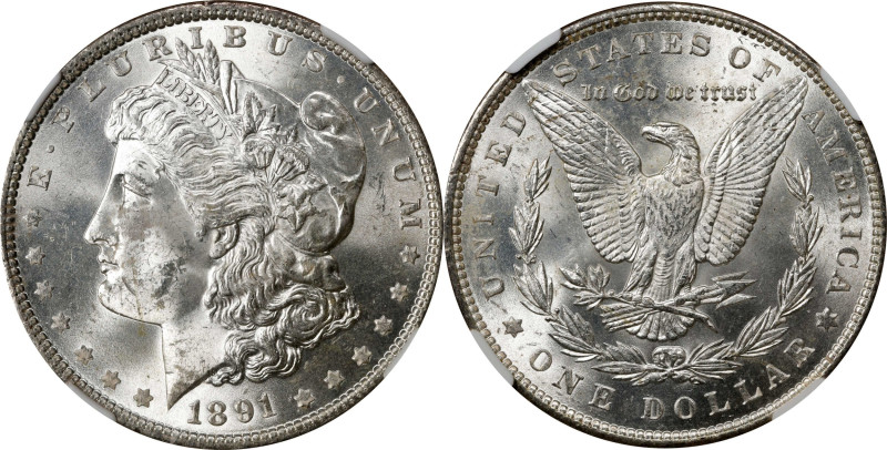 1891 Morgan Silver Dollar. MS-62 (NGC).
PCGS# 7204. NGC ID: 255G.

Estimate: ...