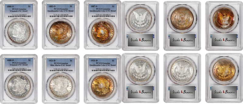 Lot of (6) Morgan Silver Dollars. Unc Details (PCGS).
Included are: 1880-O Clea...