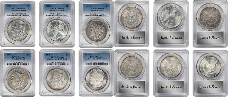 Lot of (6) Morgan and Peace Silver Dollars. (PCGS).
Included are: Morgan: 1878-...