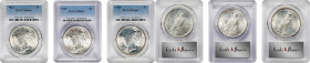 Lot of (3) Mint State Philadelphia Mint Peace Silver Dollars. (PCGS).
Included are: 1922 MS-64+; 1923 MS-65+; and 1924 MS-64+.

Estimate: $400