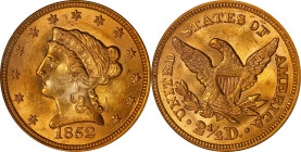 1852 Liberty Head Quarter Eagle. MS-63 (PCGS).
PCGS# 7763. NGC ID: 25HR.

Estimate: $800