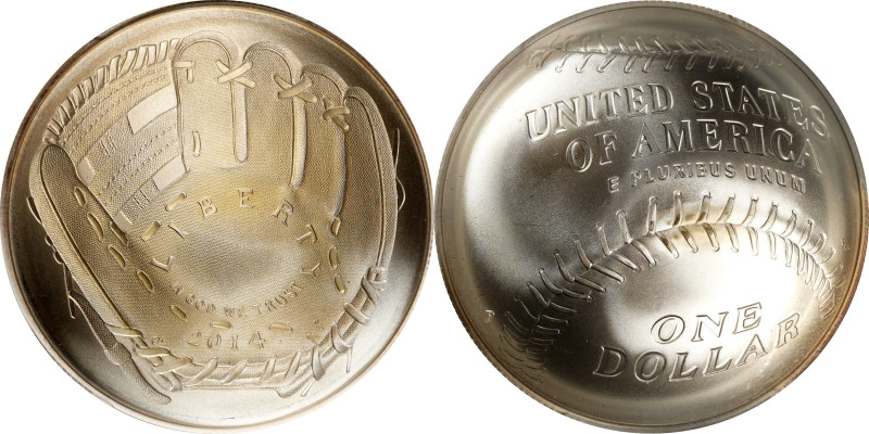 2014-P National Baseball Hall of Fame Silver Dollar. First Strike. Designer Cass...