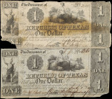 Lot of (2). Austin, Texas. Republic of Texas. 1840-41. $1. Very Good to Fine.
Cr. A1. A pair of Very Good and Fine $1's. Both are cut cancelled and e...