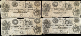 Lot of (4). Austin, Texas. Republic of Texas. 1830s-40s. $20. Fine.
A quartet of Fine condition $20's. Always popular among collectors and dealers of...