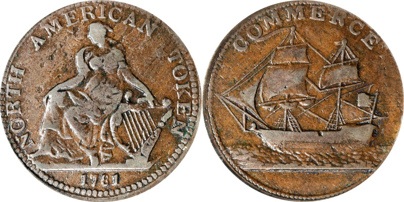 "1781" (ca. 1820) North American Token. W-13980. Rarity-2. VF-35 (PCGS). OGH.
P...