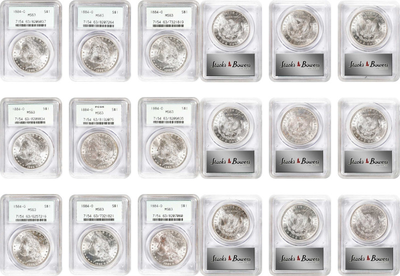 Lot of (9) 1884-O Morgan Silver Dollars. MS-63 (PCGS). OGH.
PCGS# 7154. NGC ID:...