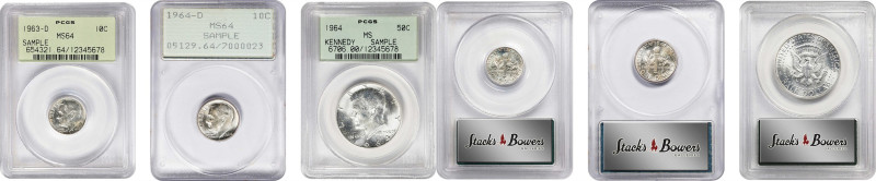 Lot of (3) 1960s Silver Type Coins. Sample. (PCGS). OGH.
Included are: Roosevel...