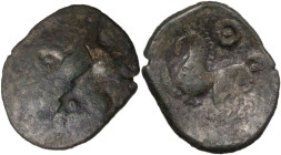 Celtic World. Celtic, Eastern Europe. BI Tetradrachm. Kugelwange Type. Circa 3rd century BC. Obv. Celticised, laureate and bearded head to right (?). ...