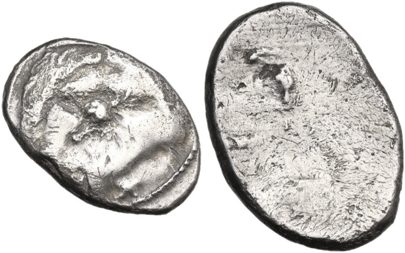 Greek Italy. Etruria, Populonia. AR 20-Asses, 3rd century BC. Obv. Facing head o...