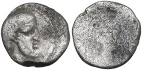 Greek Italy. Etruria, Populonia. AR 5 units, 4th-3rd century BC. Obv. Bearded head right. Rev. Blank. HN Italy 174; HGC 1 132; Vecchi EC Series 89. AR...