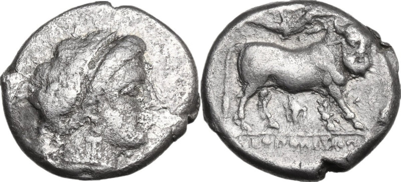 Greek Italy. Central and Southern Campania, Neapolis. AR Didrachm, c. 320-300 BC...