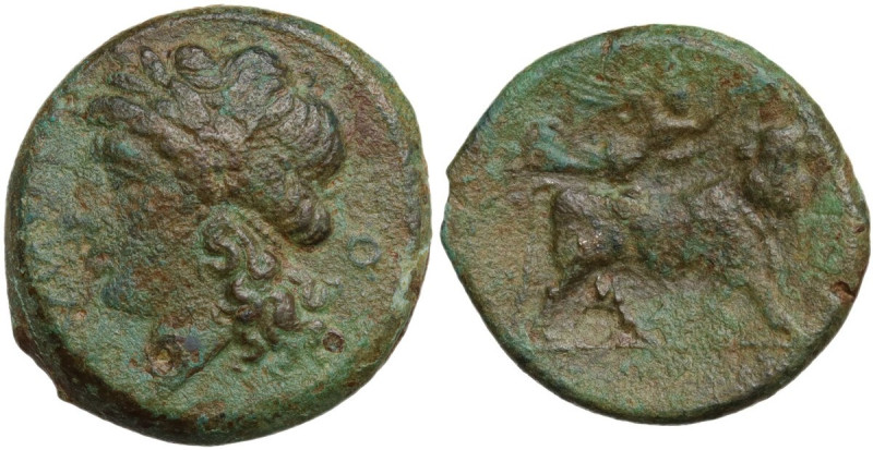 Greek Italy. Central and Southern Campania, Neapolis. AE 21 mm, 275-250 BC. Obv....