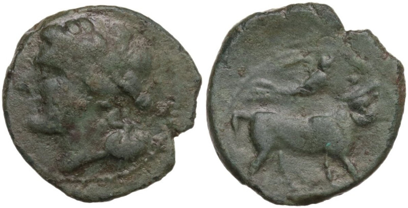 Greek Italy. Central and Southern Campania, Neapolis. AE 15 mm, c. 250-225 BC. O...
