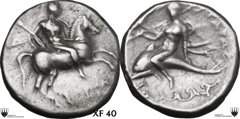 Greek Italy. Southern Apulia, Tarentum. AR Nomos, c. 272-240 BC. Apollonios and ...