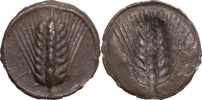 Greek Italy. Southern Lucania, Metapontum. AR Stater, c. 540-510 BC. Obv. Barley...